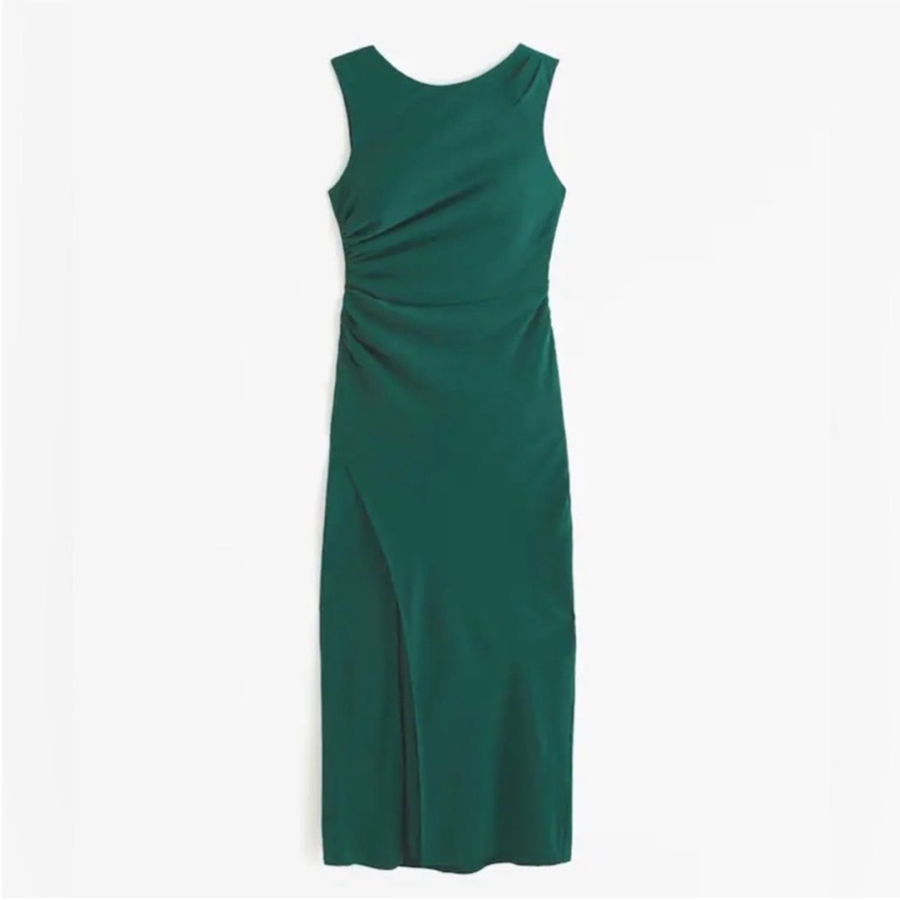 Abercrombie & Fitch Draped High-Neck Shell Midi Dress